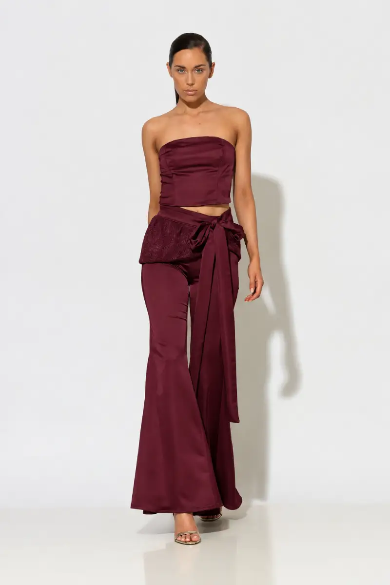 C-throu High Waisted Satin Pants