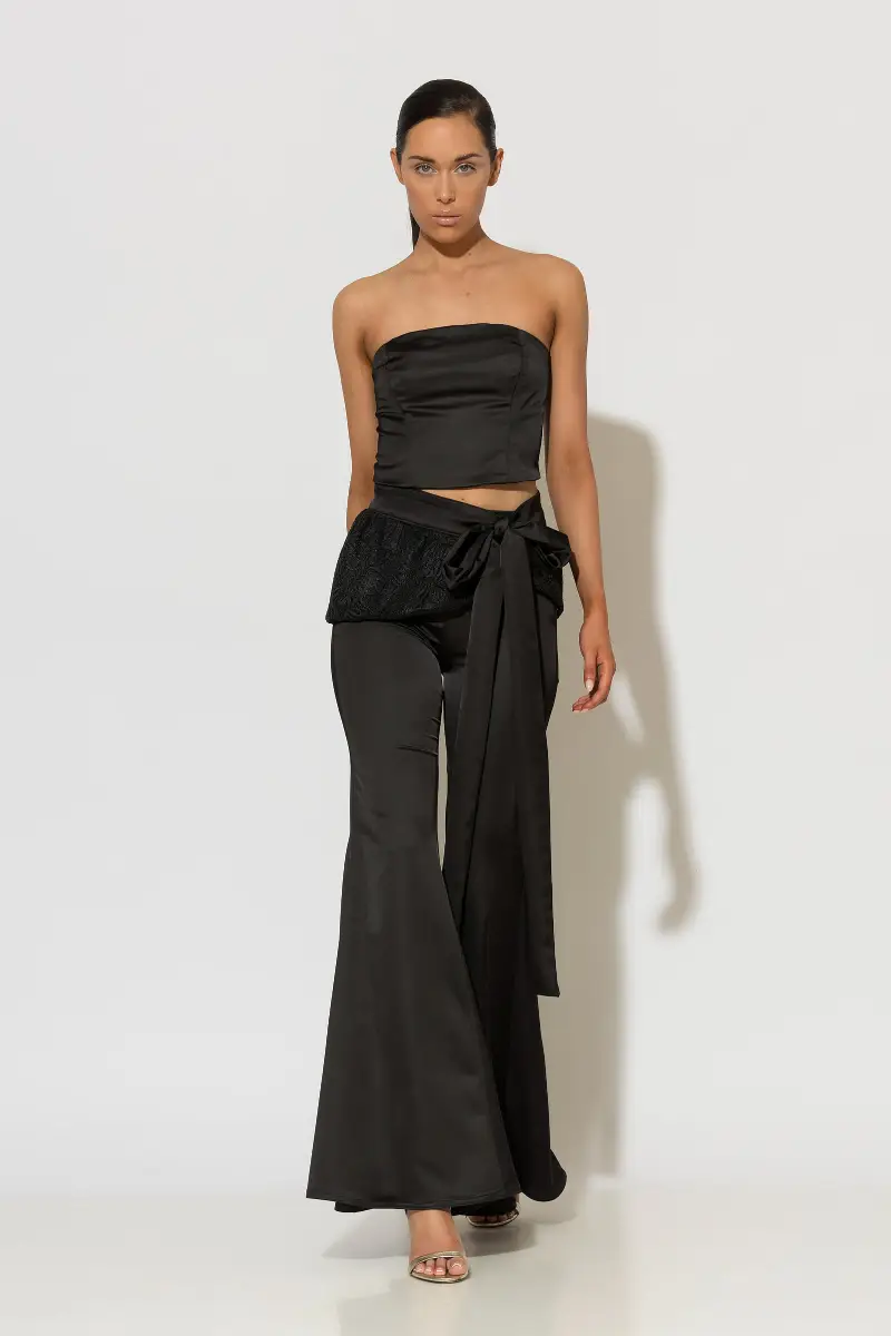 C-throu High Waisted Satin Pants