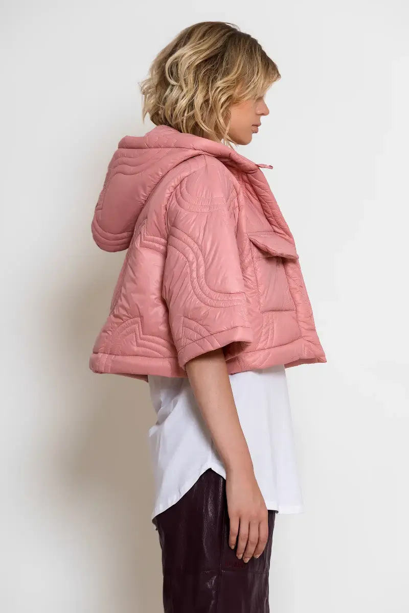 C-throu Pink Puffer Bolero