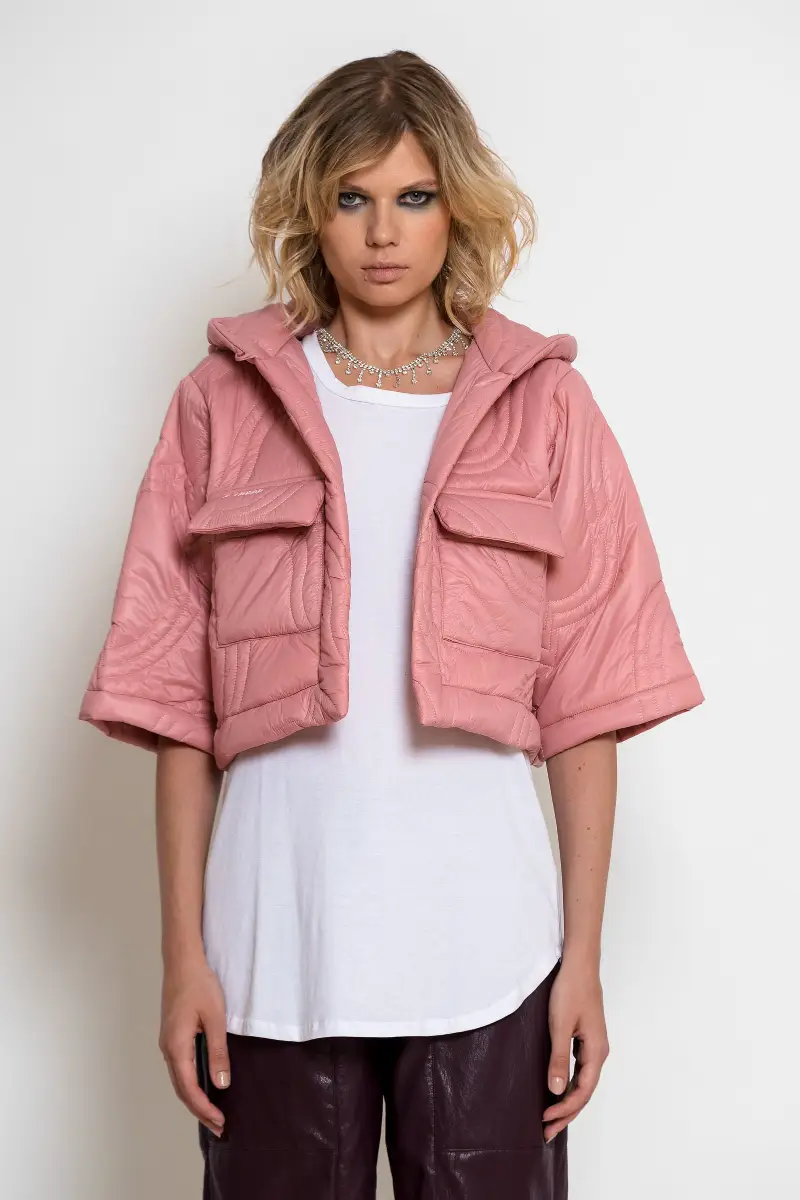 C-throu Pink Puffer Bolero