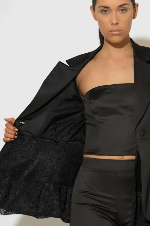 C-throu Satin Blazer