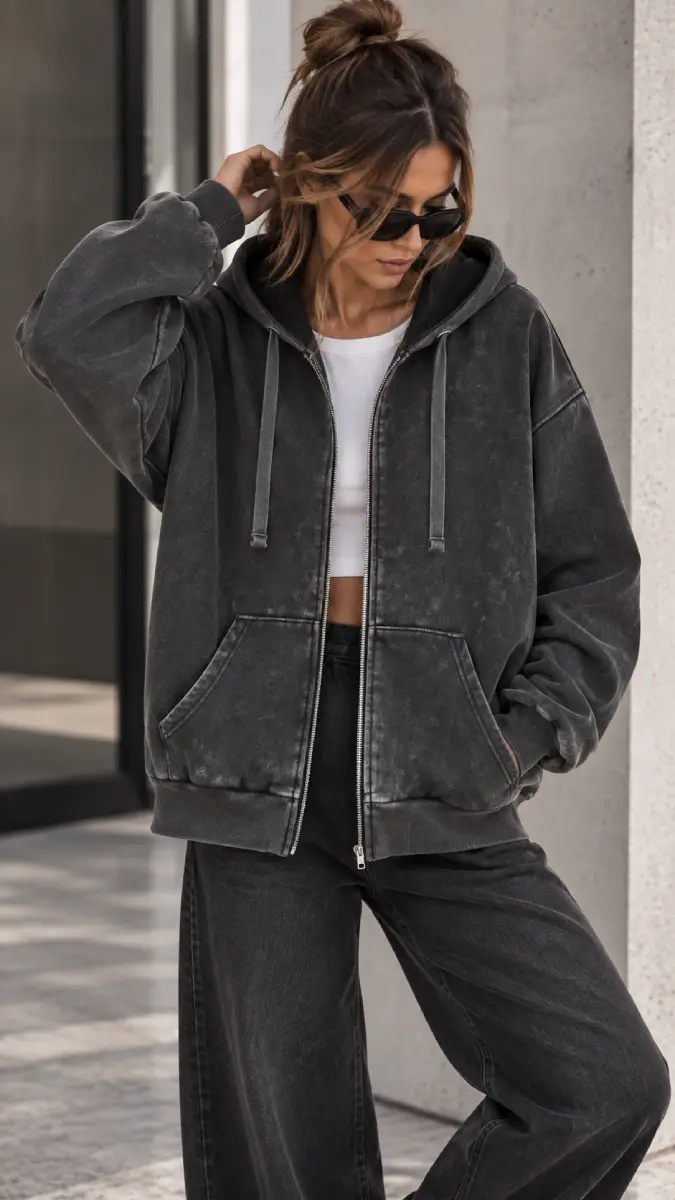 Chance Off Washed Effect Cardigan