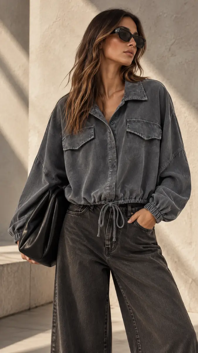 Miho's Washed Crop Shirt