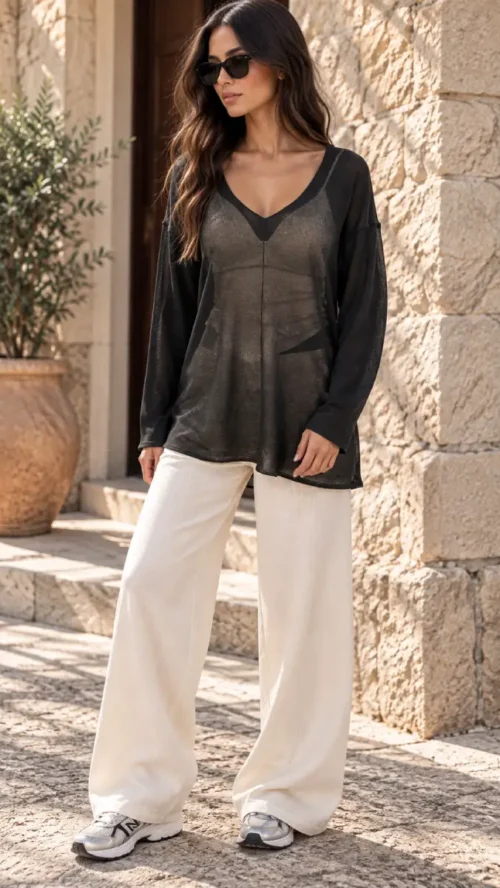 Ozai N Ku Semi Sheer Top