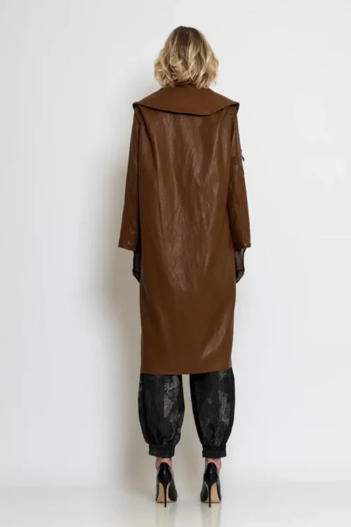C-throu Faux Leather Coat