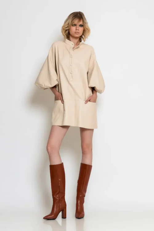 C-throu Faux Leather Dress