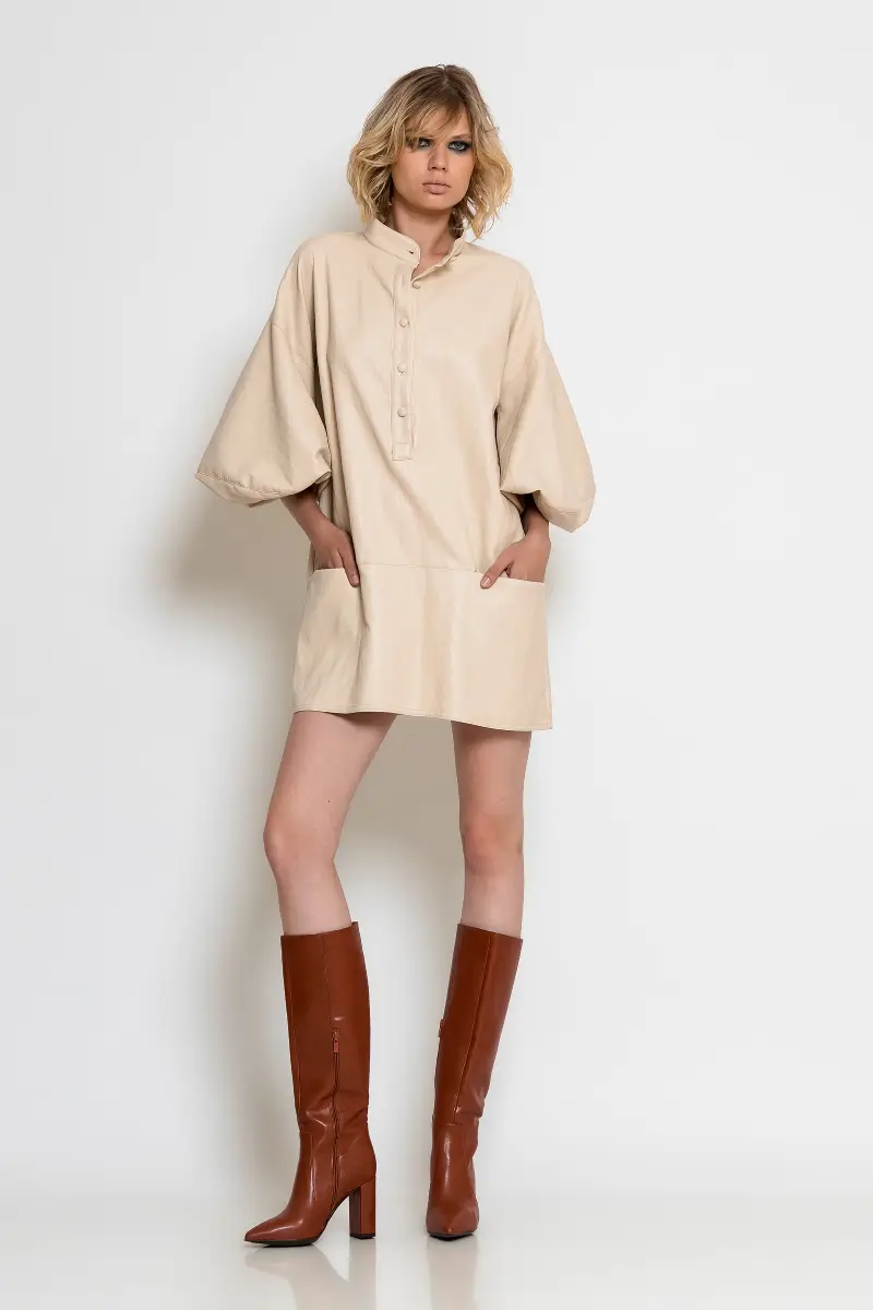 C-throu Faux Leather Dress