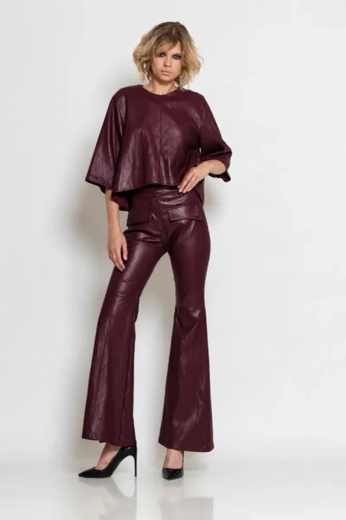C-throu Faux Leather Pants
