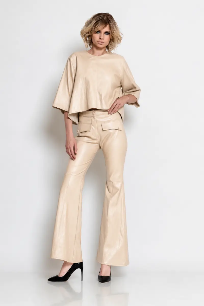 C-throu Faux Leather Pants