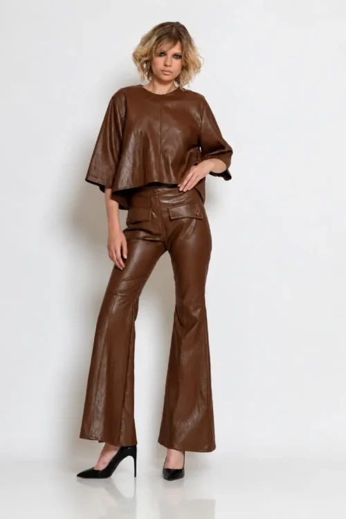 C-throu Faux Leather Pants