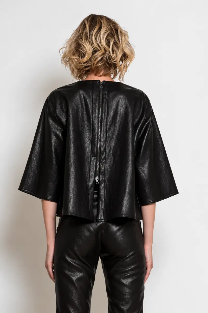 C-throu Faux Leather Top