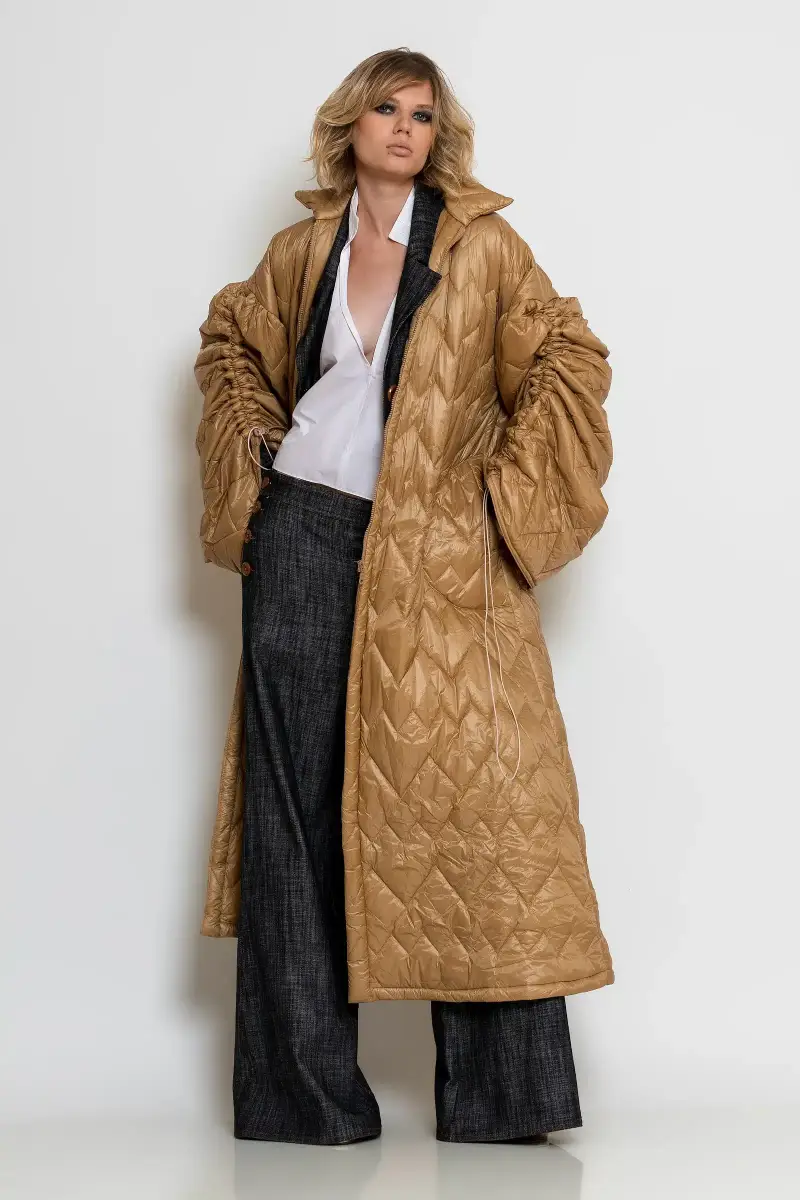 C-throu Long Quilted Coat
