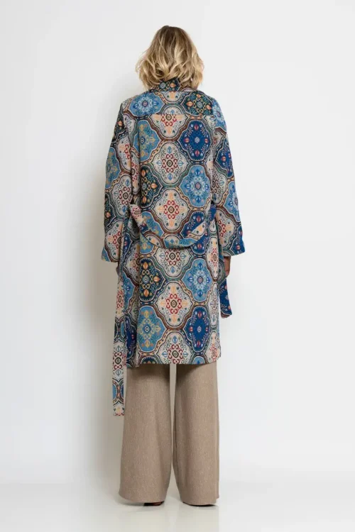 C-throu Midi Brocade Coat
