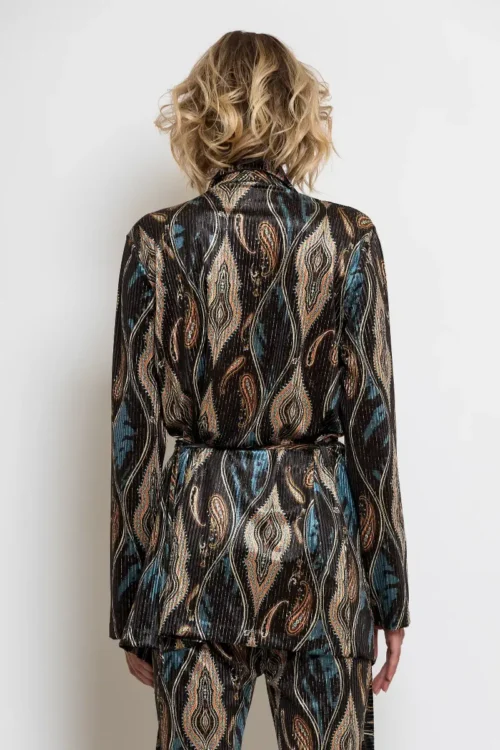 C-throu Printed Velvet Blazer