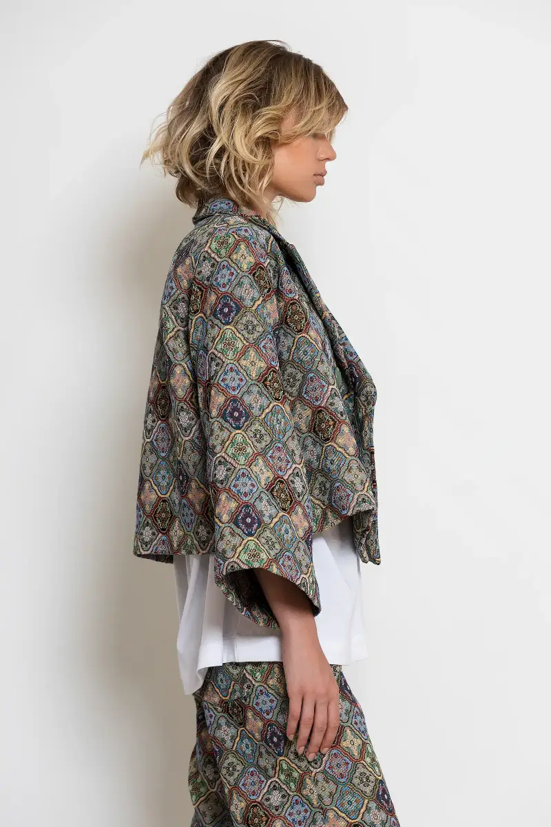 C-throu Short Brocade Jacket