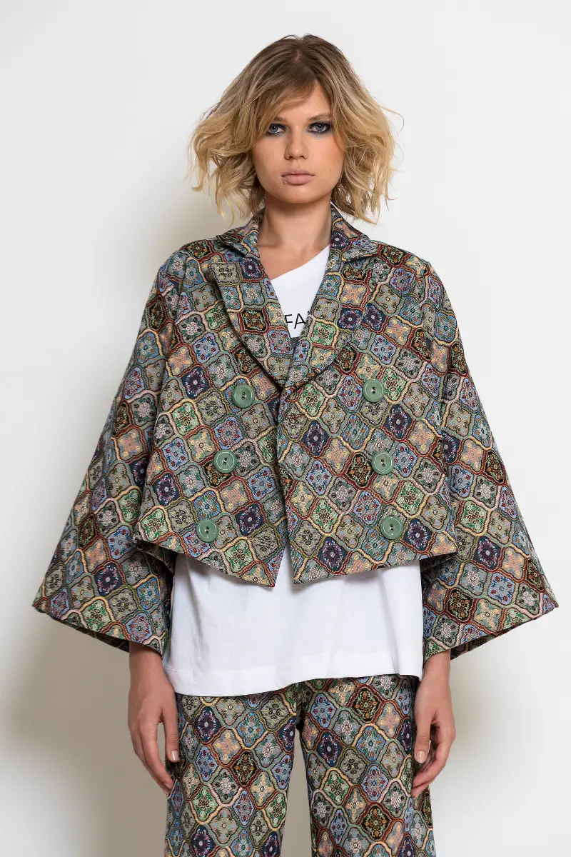 C-throu Short Brocade Jacket