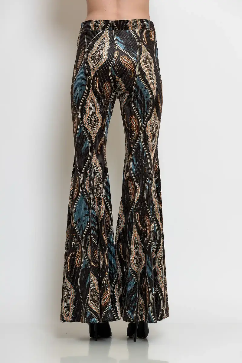 C-throu Velvet Bell Bottom Pants